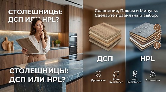 Столешницы ДСП или HPL  Что выбрать для кухни